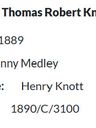 Record image of 1890 Thomas Robert (Tom) KNOTT