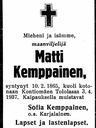 Record image of Matti Heikinpoika Kemppainen