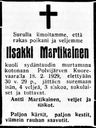 Record image of Iisakki Antinpoika Martikainen