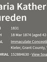 Record image of Maria Catharina Aureden (born Schwarz)