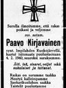 Record image of Paavo ( Paavali ) Kirjavainen