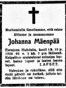 Record image of Johanna Emerentia Ramberg (born Ketola)
