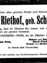 Record image of Karoline (Carla) "Carla" Rindskopf / Riethof (born Schwarz)