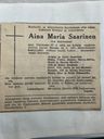 Record image of Aina Maria Saarinen (born Kairenius)