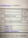 Record image of Lena Stina Vilenius (born Tuomaantytär)
