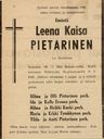 Record image of Leena Kaisa Antintytär Pietarinen (born Koistinen)