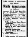 Record image of Maria Matintytär Saavalainen