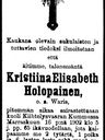 Record image of Stina Lisa Pekantytär Holopainen (o.s. Varis)