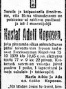Record image of Kustaa Adolf Antinpoika Koponen
