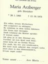 Record image of Maria Arzberger (born Streicher)