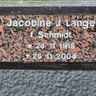 Record image of Jacobine Johanne Lange (geb. Schmidt)