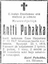 Record image of Antti Ollinpoika Puhakka