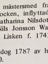 Record image of Catharina Israelsson (o.s. Nilsdotter Warg)