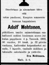Record image of Kirkkoherra Adolf Eliaanpoika Mehtonen