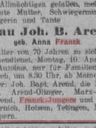 Record image of Anna Maria Susanna AREND (geb. FRANCK)