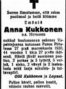 Record image of Anni Pentintytär Kukkonen (o.s. Hirvonen)