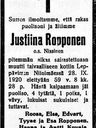 Record image of Justina Tavetintytär Nissinen