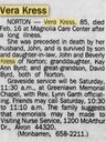 Record image of Vera Esther Kress (born Critchfield)