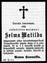 Record image of Selma Mathilda Hannukka (born Lind)