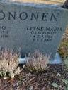 Record image of Tyyne Maria Kononen (born Koponen)