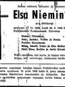 Record image of Elsa Fredrika Sakarintytär Nieminen (born Sahlberg)