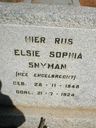 Record image of Elsie Sophia Snyman (Engelbrecht)