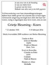 Record image of Grietje Bleuming (geboren Koers)