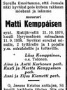 Record image of Matti Kustaanpoika Kemppainen