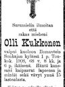 Record image of Olli Ollinpoika "Olof" Kukkonen