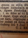 Record image of Agnes Fredrika Ekström (born Bildt af Morlanda Bildt)