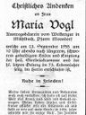 Record image of Maria Vogl (born Huber)