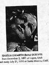 Record image of Isabella Elizabeth Sicelvits (born Peterson)