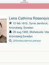 Record image of Lena Catrina Lindström (Johannessen?) (o.s. Jonasdatter)