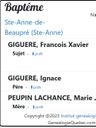 Record image of FRANCOIS XAVIER GIGUERE