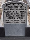 Record image of Albertina Barendina Vahl (geb. Wind)