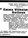 Record image of Emma Wilhelmina Uoti (born Laine)