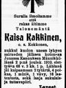 Record image of Kaisa Eerikintytär Kakkinen (o.s. Kokkonen Kockoin)