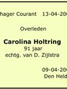 Record image of Carolina Zijlstra (geboren Holtring)