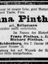 Record image of Anna Antoinette Pinthus (born Seligmann)