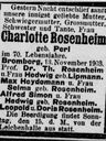 Record image of Charlotte Rosenheim (born Perl)