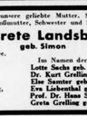 Record image of Margarete Anna Landsberger (geb. Simon)