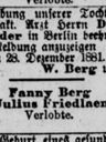 Record image of Fanny Friedlaender (geb. Berg)