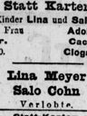 Record image of Lina Cohn (geb. Meyer)