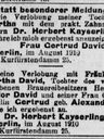 Record image of Hertha Kayserling (born David)