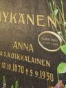 Record image of Anna Juhontytär Nykänen (o.s. Koikkalainen)