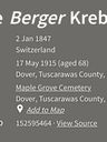 Record image of Marie Mary Krebs (born Berger)