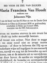 Record image of Maria Francisca Nijs (born Van Houdt)