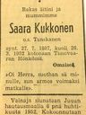 Record image of Saara Tahvontytär Kukkonen (o.s. Tanskanen)