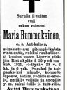 Record image of Maria Rummukainen (o.s. Antikainen)