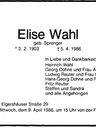 Record image of Elisabeth Maria "Elise" Wahl (born Sprenger)